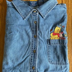 Winnie the Pooh & Piglet Denim Short Sleeve Disney Shirt